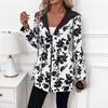 European and American Women's Clothing Two-sided Clothing Leopard Print Hooded Zipper Jacket Casual Long Jacket Belt Long Sleeve