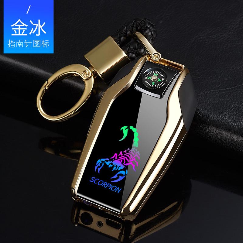 New High-end Windproof USB Charging Lighter Portable Multifunctional Keychain Igniter Affordable Luxury  Accessories Gift