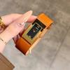 New Leather Versatile Women'S Watch, Designer Square Dial Wristwatch, Luxurious And High-End Women'S Watch