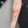 Higan Flower Sun Moon Koi Tattoo Sticker Waterproof Lasting Spice Girl Premium Sense Niche Arm Tattoo Sticker