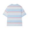 Fila Original Soft Breathable Striped Comfortable Fashion Logo Short Sleeve T-Shirt Unisex Tops Sky-Blue F51M529107F-LB