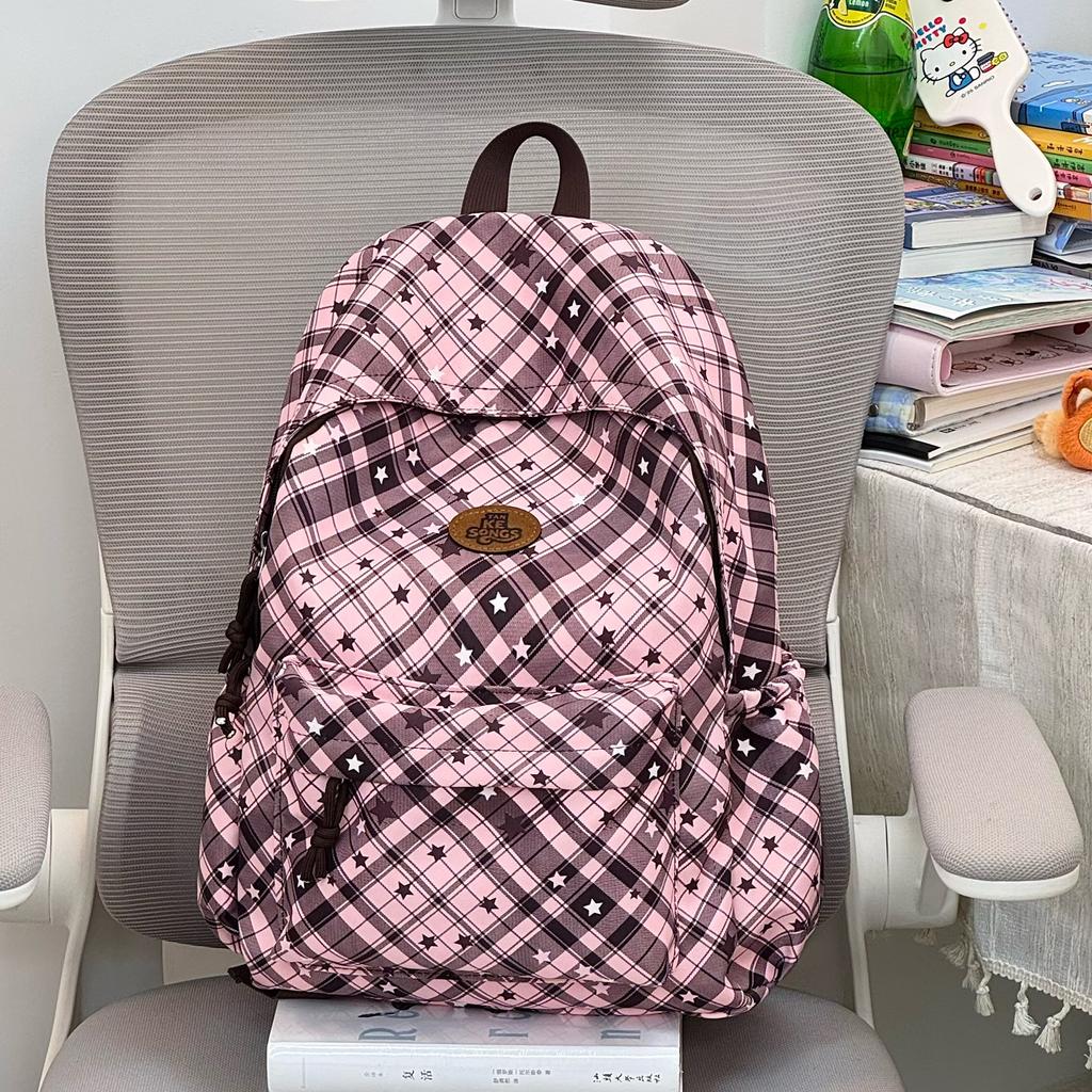 Schoolbag Korean version of junior high school schoolbag female high-value backpack style pattern large-capacity female college student class