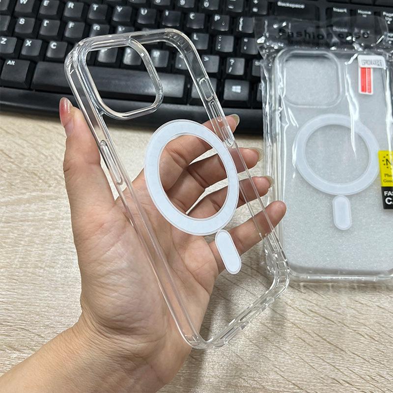 

16 Прозрачный Магнитный Чехол MagSafe в Стиле Apple для iPhone 13/14 - Жесткий Чехол Два в Одном iPhone XS Max
