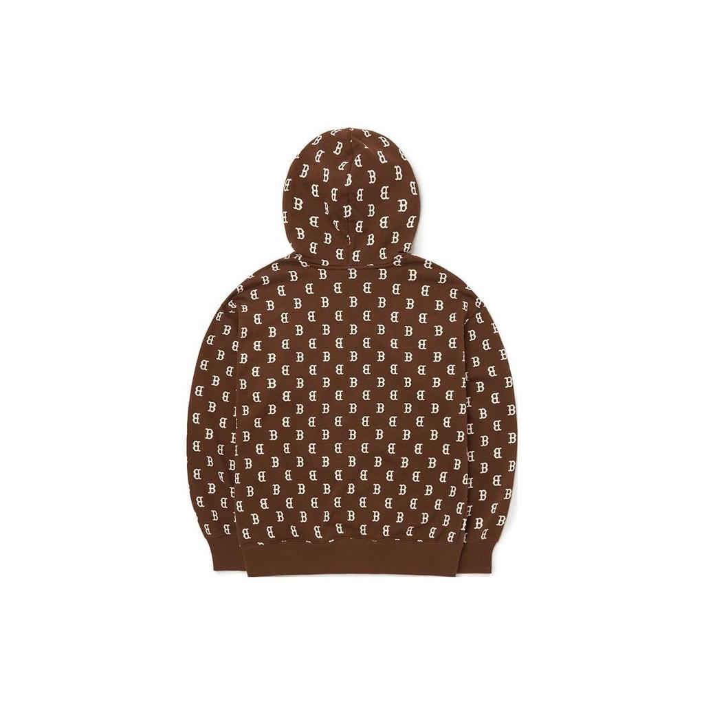 MLB Base Logo Sweatshirts Unisex Brown Hooded Moderate Regular 3AHDM0224-43BRD