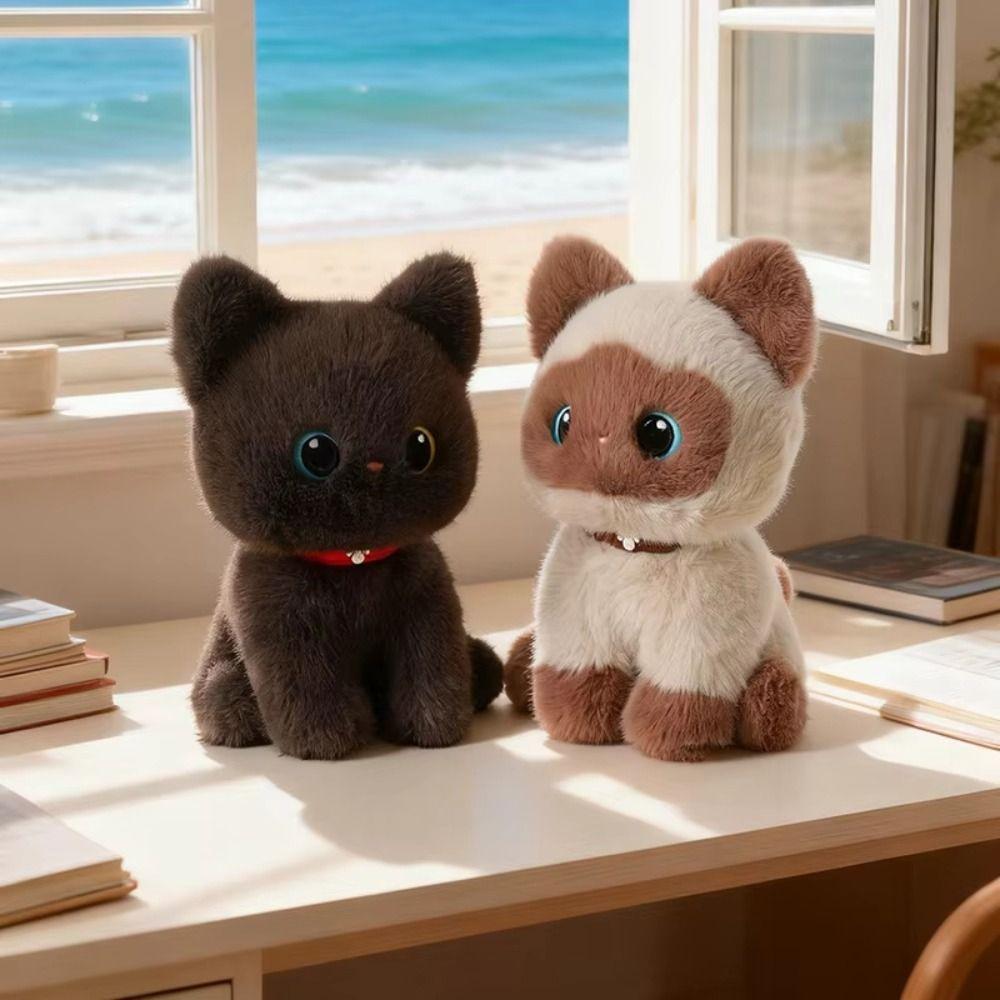Sitting Pose Kitten Plush Toys Soft Fluffy Stuffed Cat Boys Girls Pet Cat Doll Kids Toy