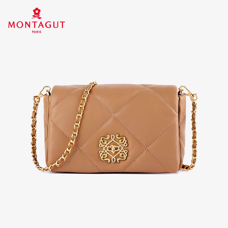 Монтегю Стеганая Сумка на Цепочке из Кожи Ягненка