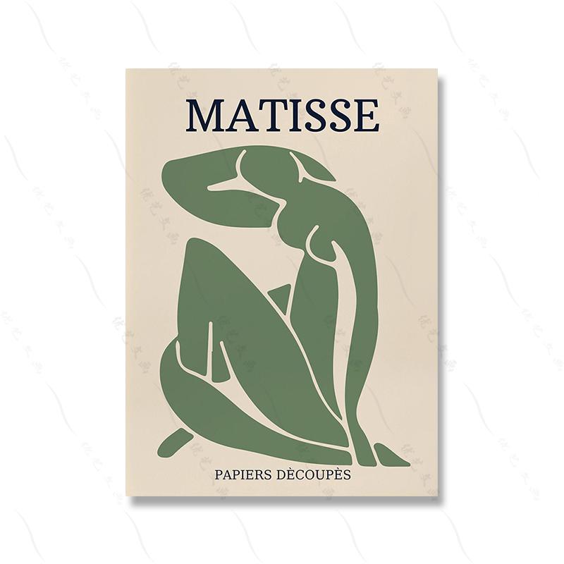 Matisse Gallery Museum Wall Art Poster Print Green Canvas Painting Fashion Abstract Modern Oil Line Woman Room Home Decor Mural