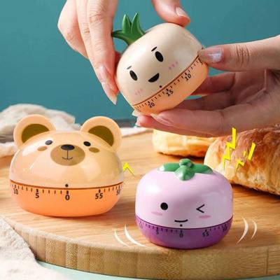 Mechanical Kitchen Timer Adjustable 0-60 Minutes Cartoon Animal Wind Up Manual Countdown Loud Alarm Reminder