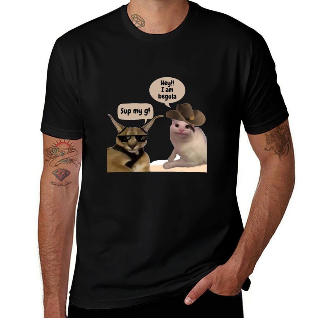 Beluga Cat TShirt Fashion Letter Print TShirt