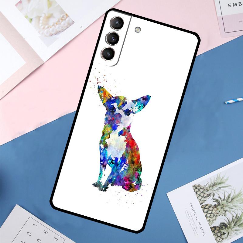 

Chihuahua Face Floral Dog Case For Samsung Galaxy S25 Ultra S21 S22 S24 S23 Ultra S9 S10 Plus S21 FE S25 FE Back Cover Galaxy S23Ultra