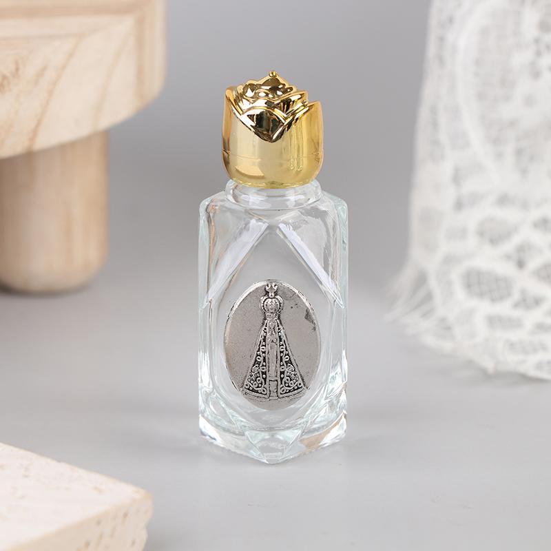 1 Stück tragbare katholische Weihwasserflasche Goldene christliche Jungfrau Skulptur Flasche Weihwasserflasche zur Aufbewahrung von Weihwasser