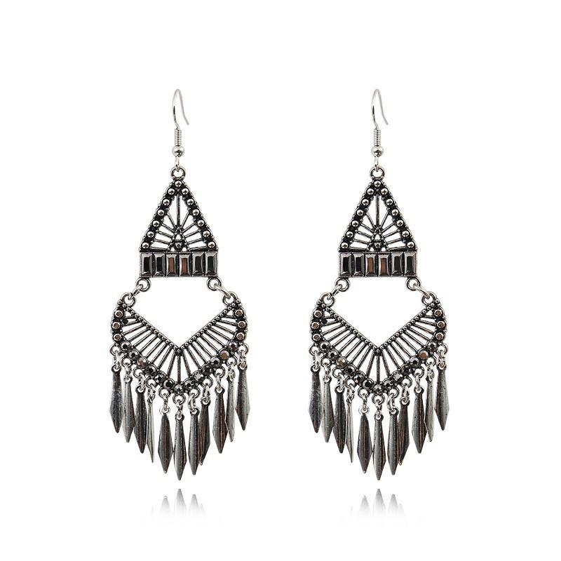 GemChic Women's New Vintage Zinc Alloy Tassel Long Fringe Earrings Ethnic Fashion Hook Earrings Birthday Christmas Jewelry Gift