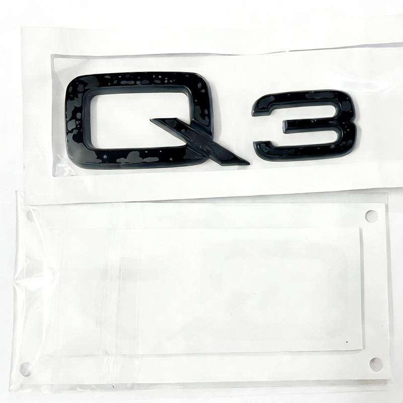 3D ABS Chrome Black Letters Numbers Car Rear Trunk Boot Emblem Sticker Badge For Audi Q2 Q3 Q5 Q6 Q7 Q8 Car Styling Accessories