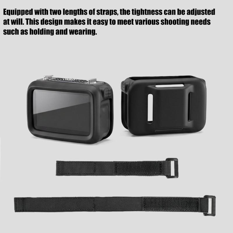 Silicone Protective Cover For Action Camera Case With Adjustable Wrist Strap For Secure Mount During Outdoor Activity