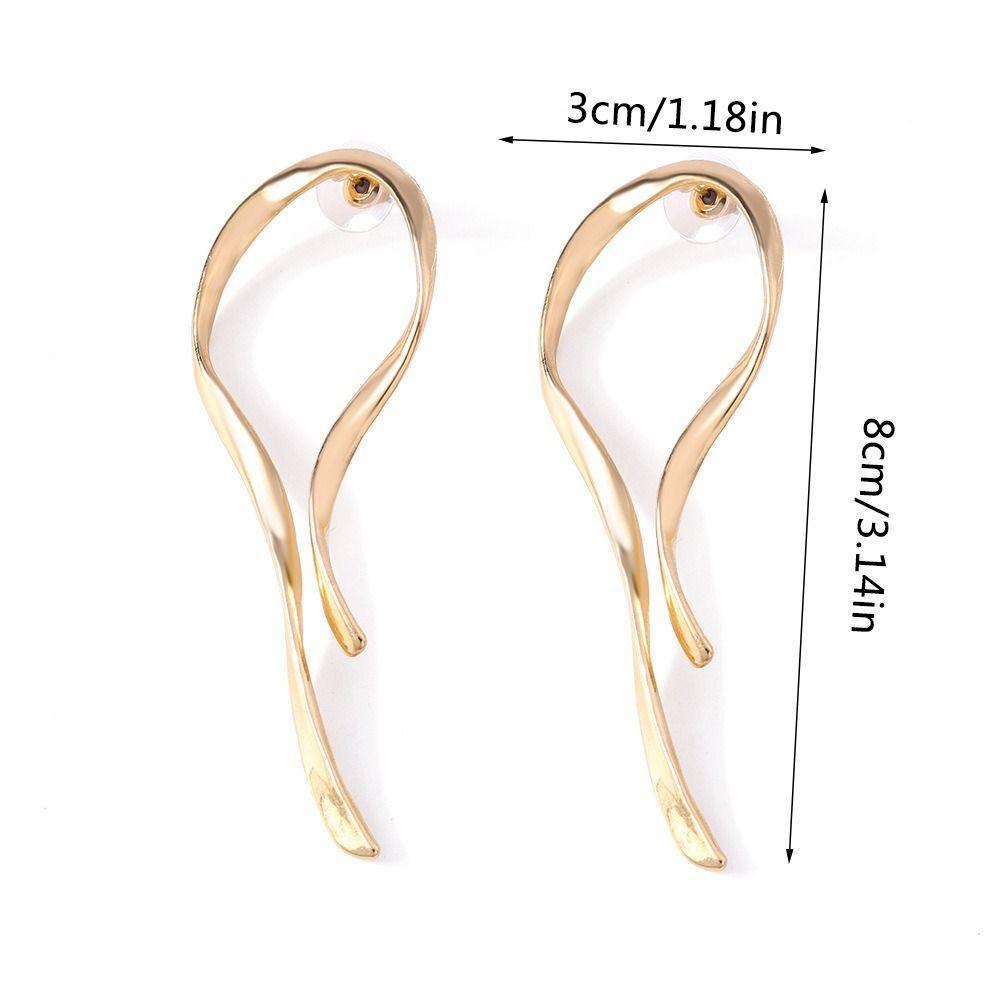 Alloy Dangle Earrings Gold Silver Color Metal Earrings Charm Asymmetric Line Earrings  For Women