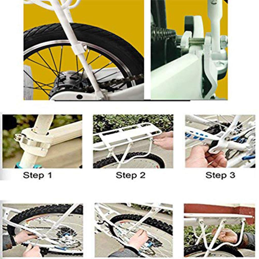 Enkrio Bicycle Carrier, Lightweight, Extendable Rear Carrier, 50kg Load Capacity, Retrofit Luggage Rack, Easy Installation, Includes Reflector