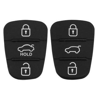 Ersatz 3-Tasten Gummi-Pad für Hyundai Kia Autoschlüssel Schale Schlüsselanhänger Hülle Langlebiges Silikagel Mit/Ohne Buchstaben 45*28*1mm