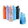 500ML Portable Retractable Silicone Bottle Folding Water Bottle Outdoor Travel Drinking Cup with Carabiner Collapsible Cup