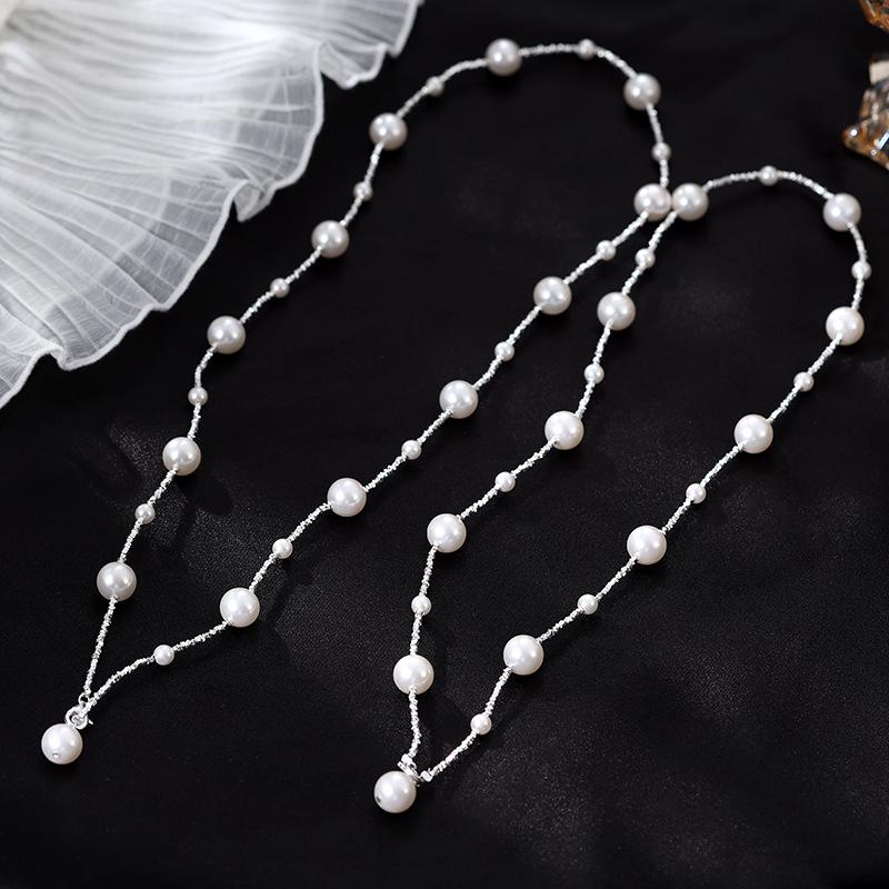 

Серебряное ожерелье Banyan Tree S925 с жемчугом - Нишевый дизайн в стиле легкой роскоши для свитеров на осень/зиму NS1037 - 54cm Silver