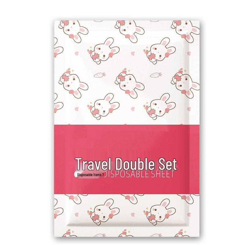 Four-Piece Printed Travel Disposable Bedding Set for Home or Hotel