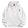 Charles Peach Heart Unisex Zip-Up Hooded Sweatshirt