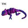 Chameleon Decorative Figurine 3D Printed Figurine, Realistic Articulated Lizard Toy, Animal Educational Teaching Aid Model with Moveable Joints