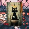 Vintage Black Cat Metal Wall Art Home Decor Poster