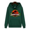 Pánská Vysoce kvalitní Vzor Jurského parku Potisk Podzim Zima Hrubá Teplá Venkovní Mikina s Kapucí Harajuku