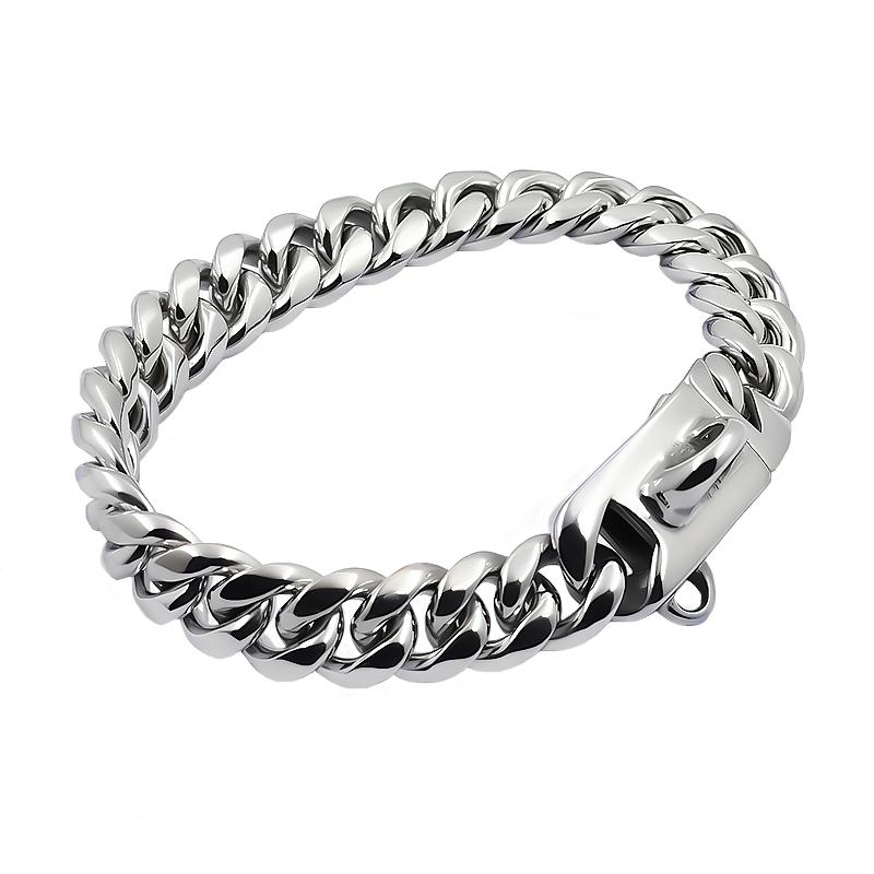 Metall-Hundehalsband Edelstahl Haustier-Choker Gold Cuban Link Kette 14mm Breit Leine für Kleine Mittlere Große Hunde Haustier Zubehör