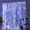 3M 6M Christmas Lights Curtains for Windows Led Fairy  Year Light Room String Battery Powered Garland Waterfalls Decorations