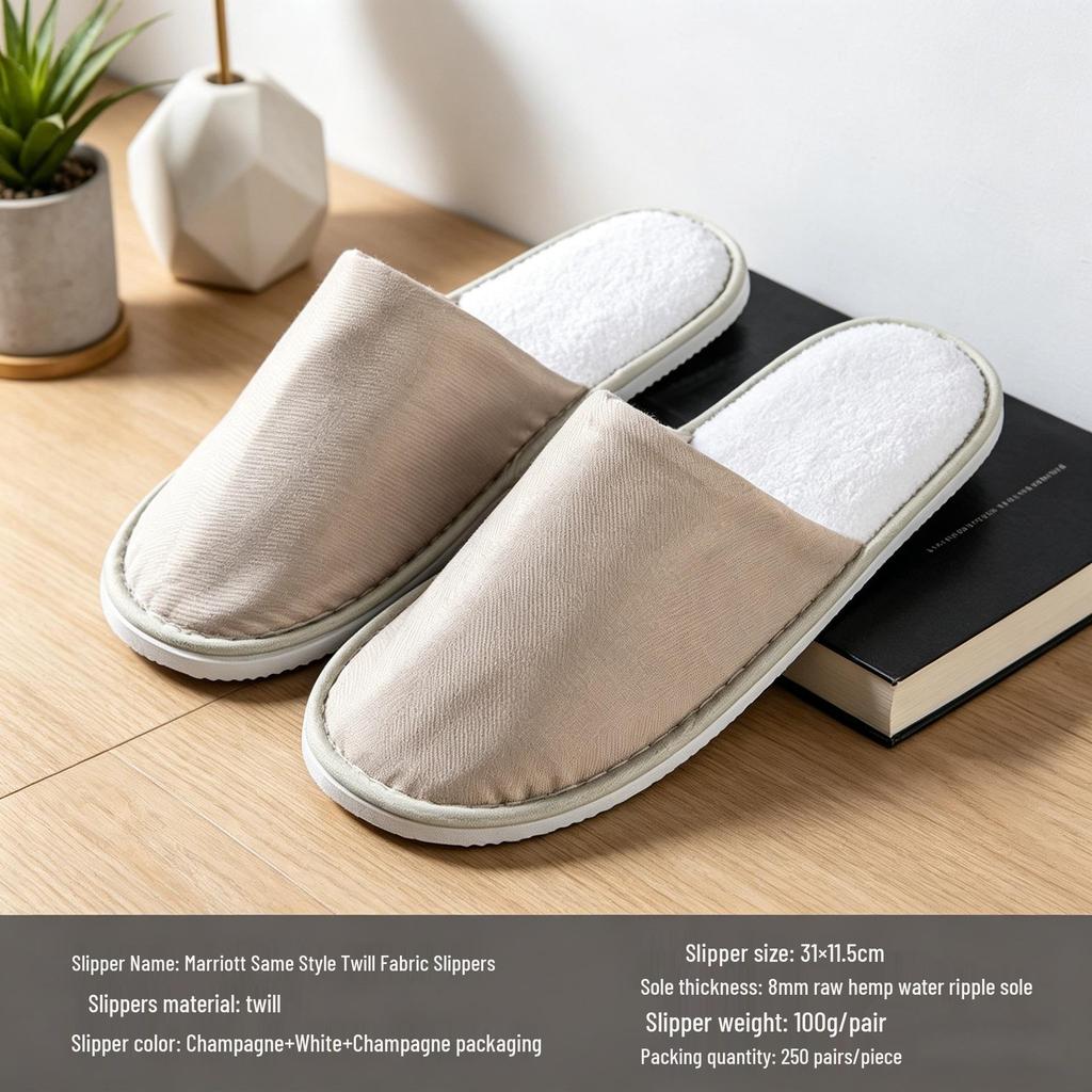 Star Hotel Disposable Non-Slip Slippers for Bed & Breakfast, Guest Room, Beauty Salon, Club House, and Home.