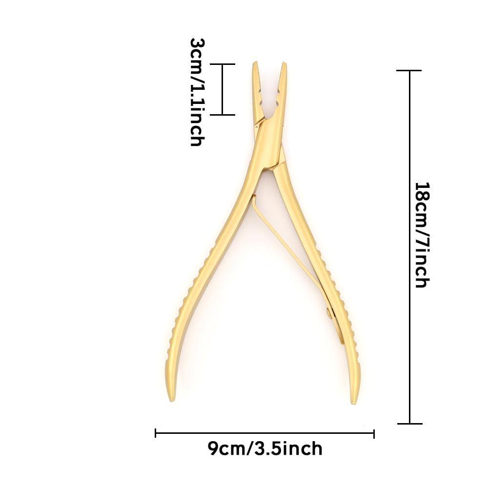 Hair Extension Tool Stainless Steel Hair Pliers with 2 Holes Remover Beads Opener Tool Weft Extension Hair Styling Hair Beauty Salon Accessories