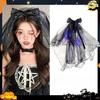 Halloween Veil Bow Hairpin Black 2025 New Holiday Dress Up Photo Props Large Headdress Hair Accessories