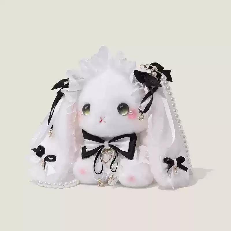 

Новая Lolita Kawaii Кролик с висячими ушками Сумка Бант Милая Плюшевая Сумка Жемчуг Оригинальный Рюкзак Через Плечо Подарок Девушке