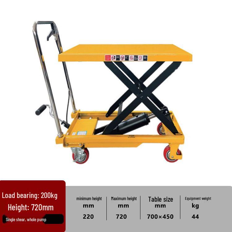 Electric Foot-Operated Platform Cart: Compact Manual Hydraulic Lifting Trolley for Warehousing