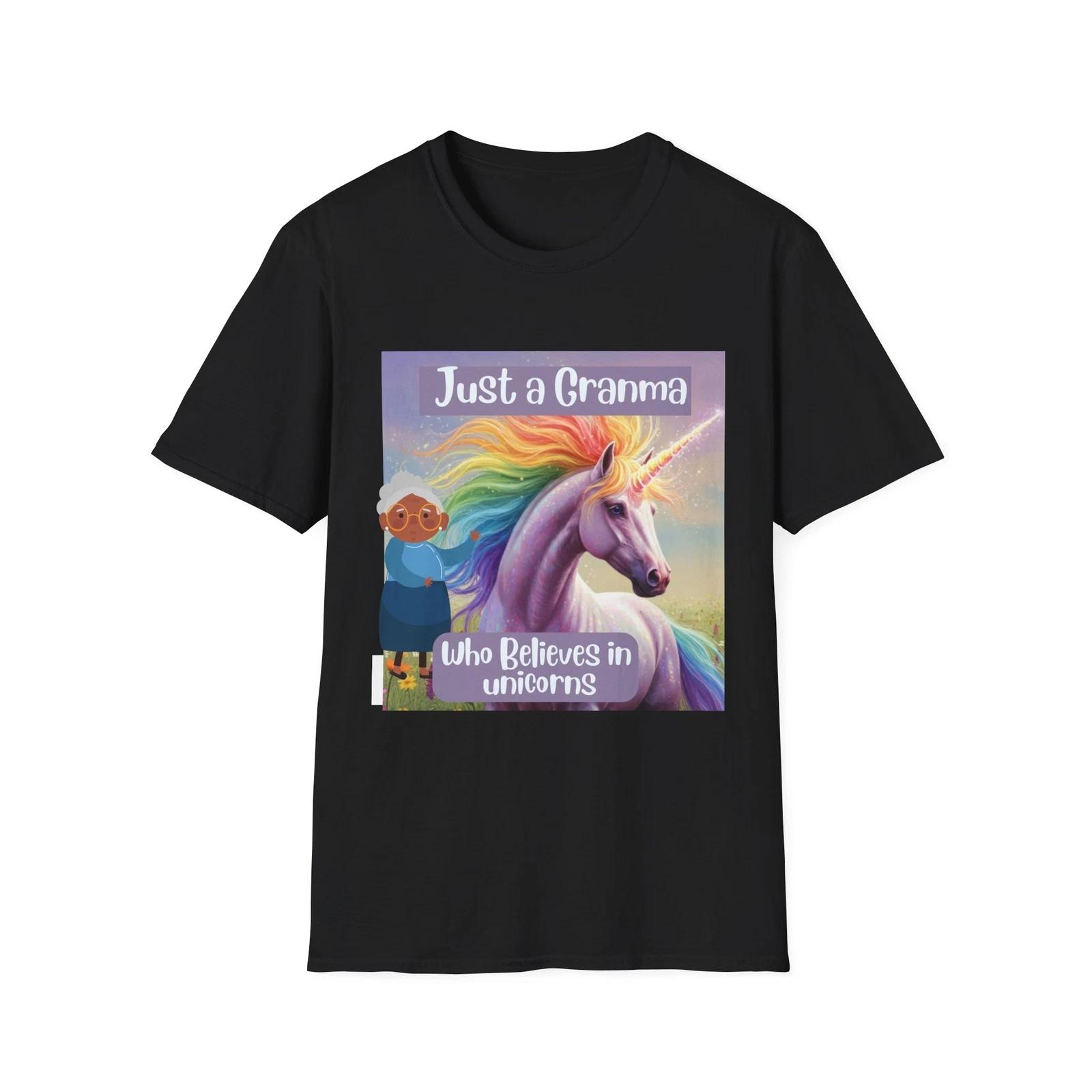 

Just a Gramma Who Believes in Unicorns T-Shirt, Gift for Grandmother, Magical L