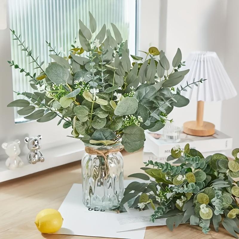 100pcs Artificial Eucalyptus Leaves Stems Eucalyptus Branches Artificial Plants for Home Wedding Decor