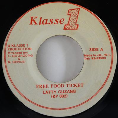 7-Zoll-Schallplatte LATTY GUZANG Kostenloses Essens-Ticket KP002 Klasse 1 1983 Jamaika Reggae Ska Dub Gebraucht