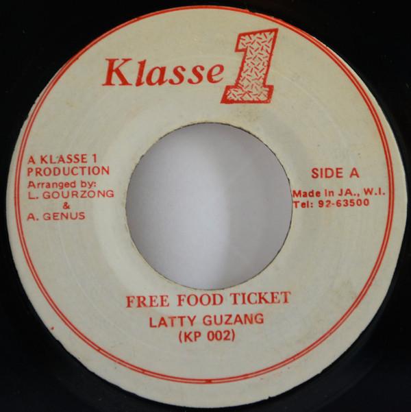 

7inch Record LATTY GUZANG Free Food Ticket KP002 Klasse 1 1983 Jamaica Reggae Ska Dub Used