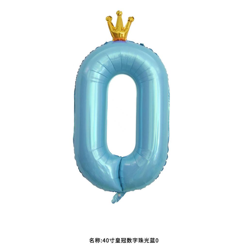 42-Inch Large Pink Crown Aluminum Film Digital Balloon Children'S 1St Birthday Party Decoration Photo Props