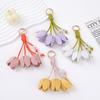Tulip Shape Bag Charm Gold Tone Decorative Charm Elegant Keychain Pendant  Gift Accessory