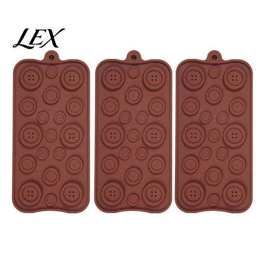 Cookie Decorating Molds 19-Hole Silicone Button Molds, Three Sizes DIY Cake Tray, Handmade Candy Flexible Easy Release Baking Gadgets for Chocolate