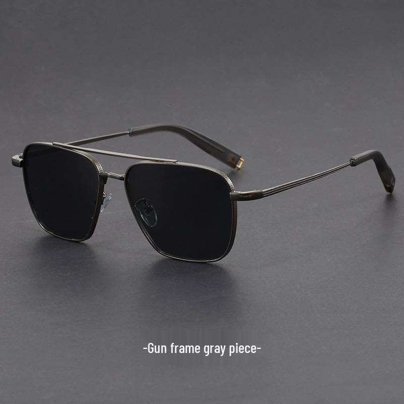 Retro Large Frame Double Bridge Sunglasses for Women with Myopia