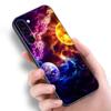 Husa de telefon din silicon Moon Stars Space Astronaut negru pentru Samsung Galaxy S23 S21 S20 FE S24 S22 Ultra S10E S10 S9 S8 Plus