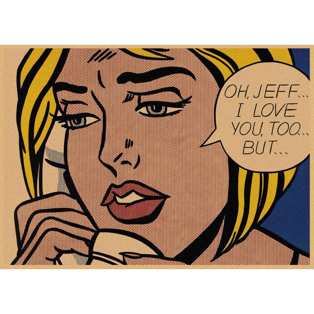 Roy Lichtenstein Pop Art Retro Kraftový plakát pro bar nebo kavárnu Nástěnná dekorace 357