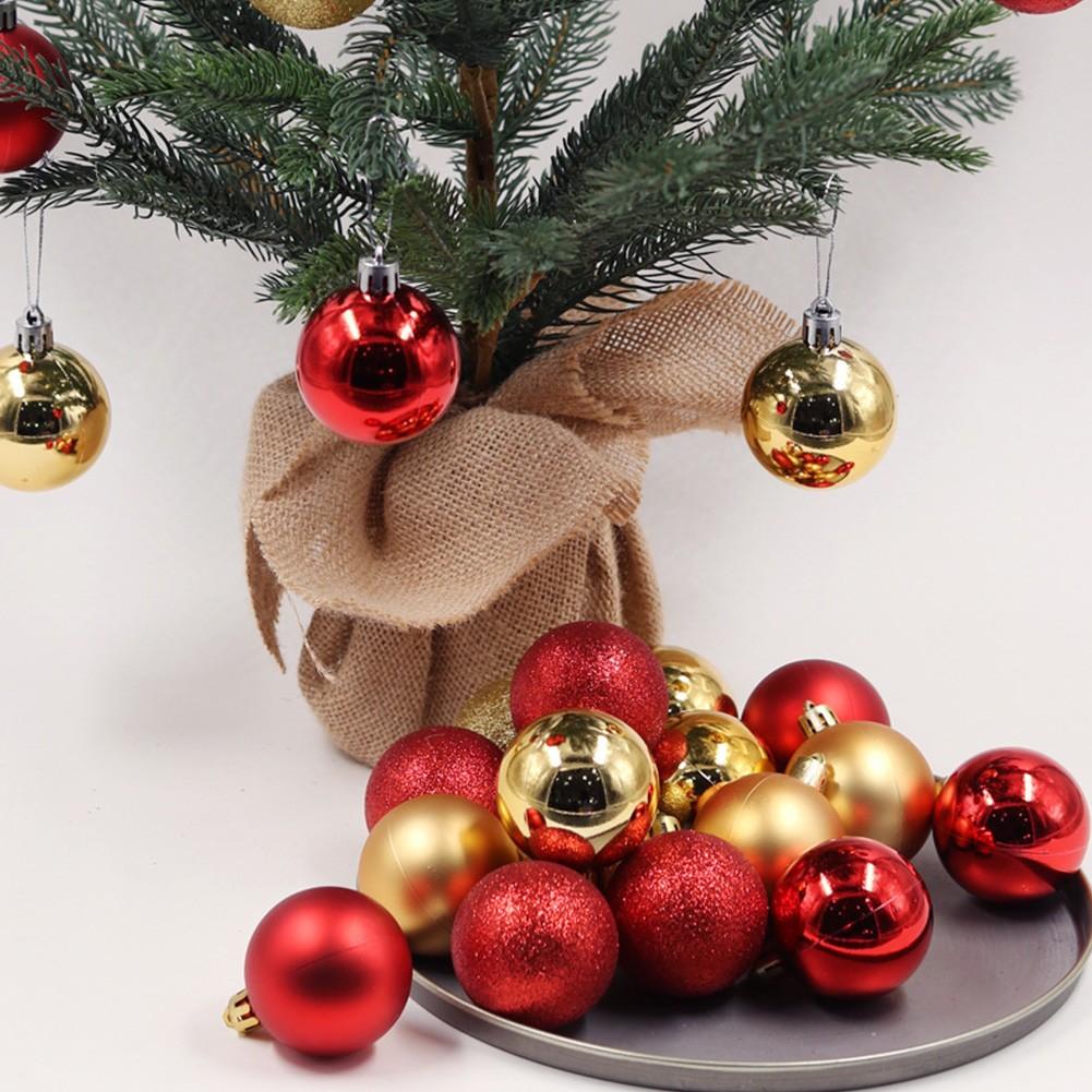 Elegant Pack of 24 Plastic Christmas Ornament Balls Shiny Matte Glitter