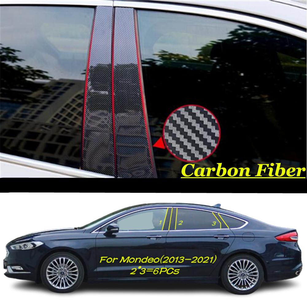 Car TPU/Glossy Mirror Pillar Post Cover Door Trim Window Piano Black Molding Sticker For Ford MONDEO MK4 2013 2014 2015-2025