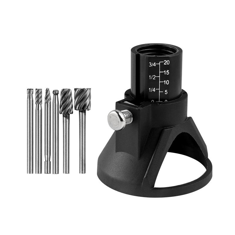 Wood Carving Tool Rotary Router Milling Cutter Guide Attachment Twist Drill Bit Kit Dedicated Locator Woodwork Tool