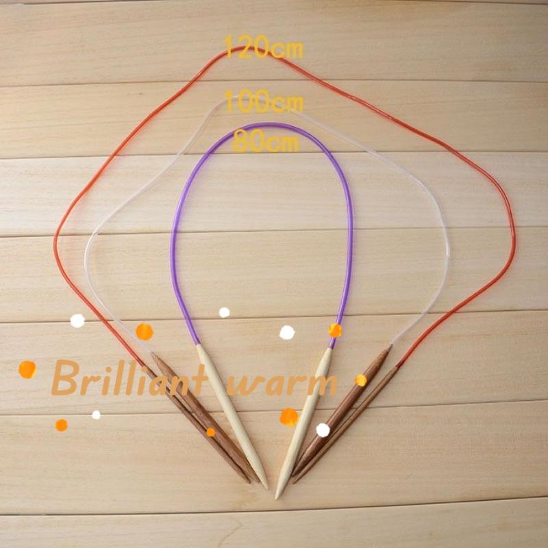 18Pcs/Set Circular Bamboo Knitting Needles Set 2-10mm Wooden Knitting Needles with Colorful Plastic Tube Knitting Needle Craft
