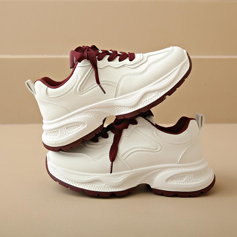 

2025 новая платформа папины кроссовки женская мода гонконгский стиль повседневная обувь ретро увеличение роста шнуровка студенческие спортивные кроссовки для бега 41